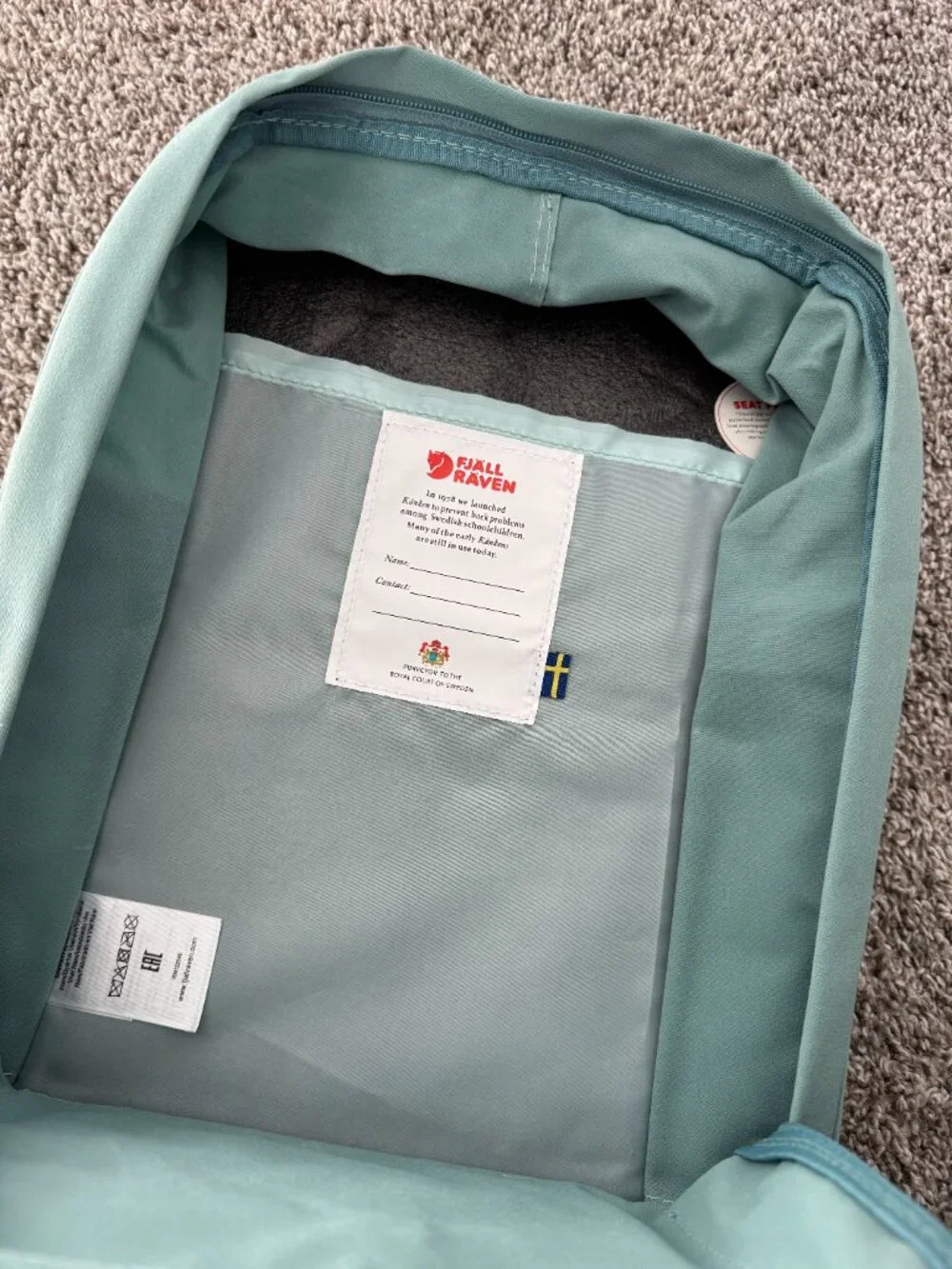 Fjällräven Kånken Classic Backpack Mint Green Seafoam Lightweight Everyday Bag